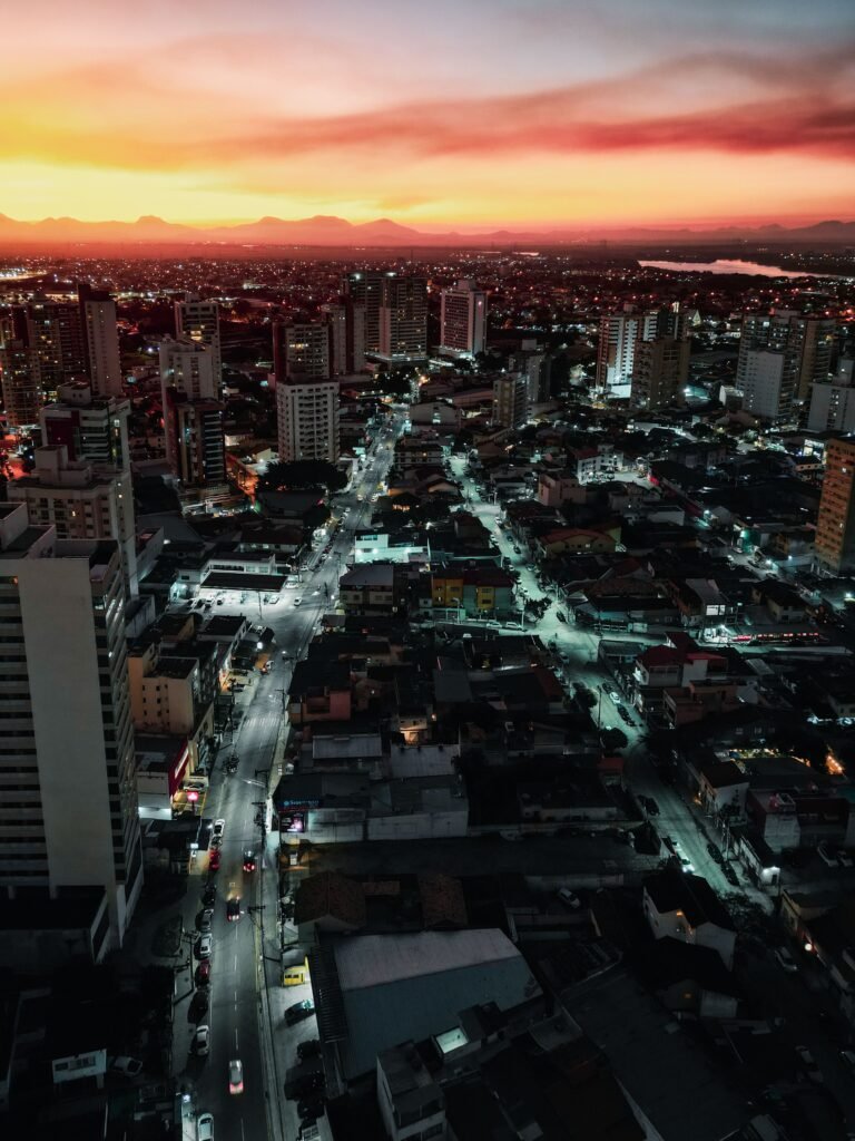 City at sunset